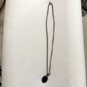 Vintage necklace faux silver and onyx